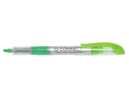 SURLIGNEUR Q-CONNECT CRITURE 1/3MM CORPS TRANSPARENT ENCRE LIQUIDE COULEUR VERT