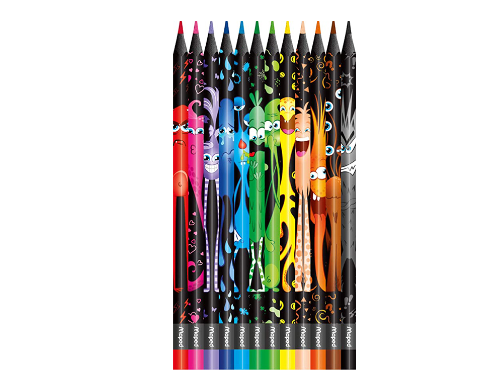 CRAYON DE COULEUR MAPED COLOR PEP'S DESIGN MONSTER POINTE RSISTANTE ETUI CERTON DE 12  UNITES