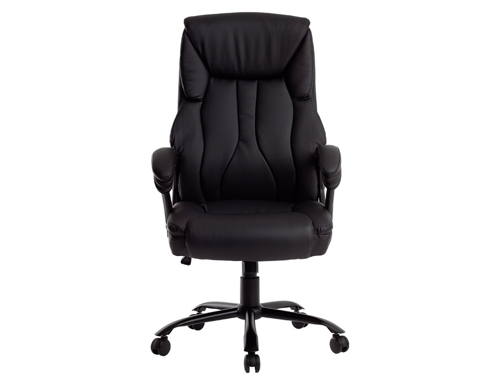 FAUTEUIL DE DIRECTION Q-CONNECT BOLZANO SIMILI CUIR BASE ACIER HAUTEUR MAX 1260MM LARGEUR 650MM PROF 730MM COLORIS NOIR